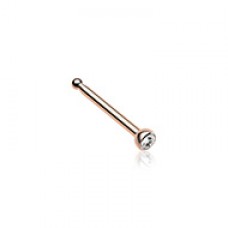 Rose Gold Press Fit Gem Top Steel Nose Stud Ring