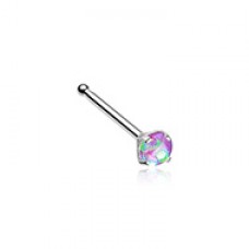 Opal Sparkle Prong Set Nose Stud Ring