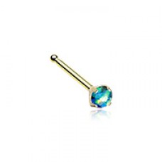 Golden Opal Sparkle Prong Set Nose Stud Ring