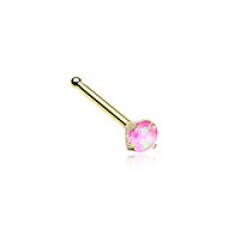 Golden Opal Sparkle Prong Set Nose Stud Ring