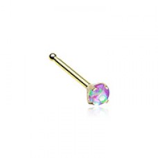 Golden Opal Sparkle Prong Set Nose Stud Ring