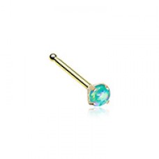 Golden Opal Sparkle Prong Set Nose Stud Ring