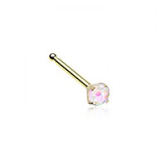 Golden Opal Sparkle Prong Set Nose Stud Ring