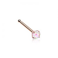 Rose Gold Opal Sparkle Prong Set Nose Stud Ring