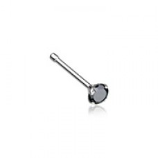 Prong Set Gem Top Steel Nose Stud Ring