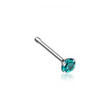Prong Set Gem Top Steel Nose Stud Ring