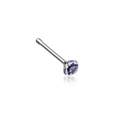 Prong Set Gem Top Steel Nose Stud Ring