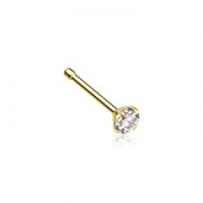Golden Prong Set Gem Top Nose Stud Ring