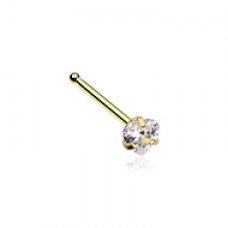 Golden Heart Prong Set Gem Top Nose Stud Ring
