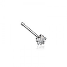 Star Prong Set Gem Top Steel Nose Stud Ring