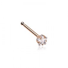 Rose Gold Star Prong Set Gem Top Nose Stud Ring