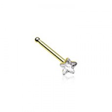 Golden Star Sparkle Nose Stud Ring