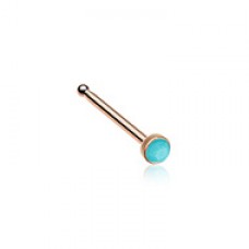 Rose Gold Turquoise Stone Nose Stud Ring