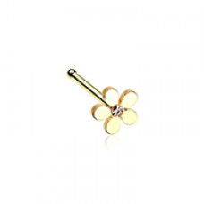 Golden Grand Plumeria Flower Nose Stud Ring