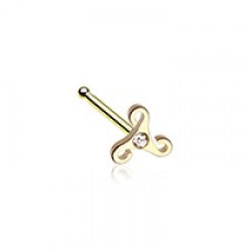 Golden Trinity Icon Sparkle Nose Stud Ring
