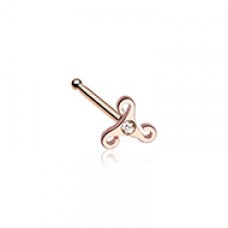 Rose Gold Trinity Icon Sparkle Nose Stud Ring