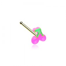 Golden Pink Kawaii Cherry Cherries Nose Stud Ring