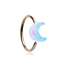Golden Celestial Glitter Pastel Moon Bendable Nose Hoop