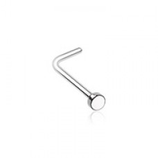 Round Plate Basic Steel L-Shape Nose Ring