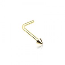 Golden Basic Steel Spike L-Shape Nose Ring