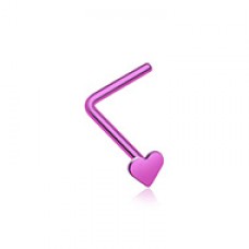 Colorline Steel Heart L-Shaped Nose Ring