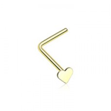 Golden Heart L-Shaped Nose Ring