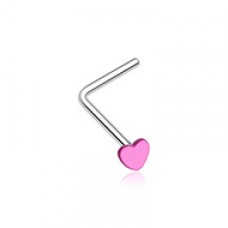 Vibrant Enamel Heart L-Shaped Nose Ring