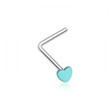 Vibrant Enamel Heart L-Shaped Nose Ring