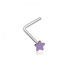 Vibrant Enamel Star L-Shaped Nose Ring