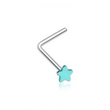 Vibrant Enamel Star L-Shaped Nose Ring