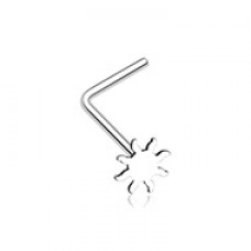 Dainty Blazing Sun Icon L-Shaped Nose Ring