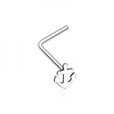 Dainty Anchor Icon L-Shaped Nose Ring