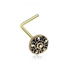 Golden Kali Filigree Icon L-Shaped Nose Ring