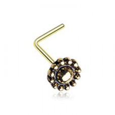 Golden Aira Filigree Icon L-Shaped Nose Ring