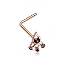 Rose Gold Victoria Trident Icon L-Shaped Nose Ring