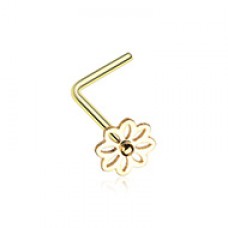 Golden Daisy Breeze Flower L-Shaped Nose Ring