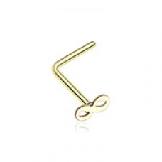 Golden Infinity Loop L-Shaped Nose Ring