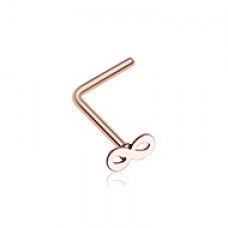Rose Gold Infinity Loop L-Shaped Nose Ring