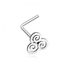 Trinity Swirl L-Shaped Nose Ring