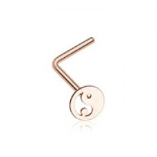Rose Gold Yin Yang Tao L-Shaped Nose Ring