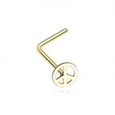 Golden Peace Icon L-Shaped Nose Ring