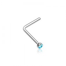 Press Fit Gem Top L-Shaped Nose Ring