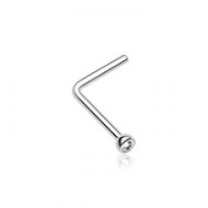 Press Fit Gem Top L-Shaped Nose Ring
