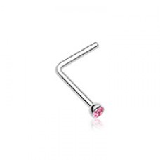 Press Fit Gem Top L-Shaped Nose Ring