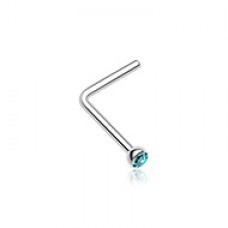 Press Fit Gem Top L-Shaped Nose Ring