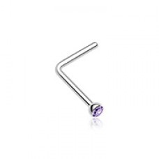 Press Fit Gem Top L-Shaped Nose Ring