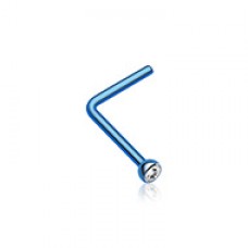 Colorline Press Fit Gem Top L-Shape Nose Ring