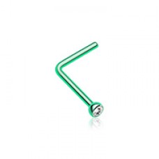 Colorline Press Fit Gem Top L-Shape Nose Ring