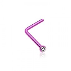 Colorline Press Fit Gem Top L-Shape Nose Ring