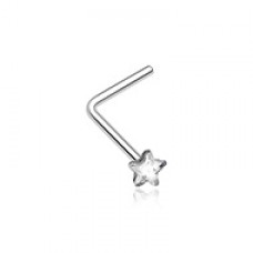 Star Sparkle Steel L-Shaped Nose Ring